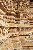 Khajuraho - the beautiful carvings of the Lakshmana temple 